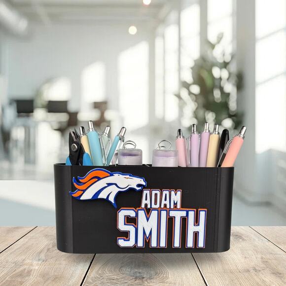 Personalized Denver Broncos Desk Organizer, Broncos Gift, Broncos Teacher Gift - Picture 9 of 10